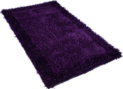 Woolpik Purple Polyester Carpet(5 cm,  X 7 cm, Rectangle)