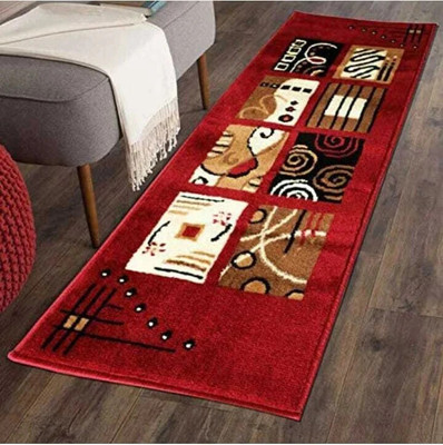 Samjeeda Handloom carpets Green Polyester Runner(50 cm,  X 150 cm, Rectangle)