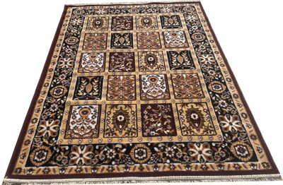 AyanCarpets Brown Silk Carpet(5 ft,  X 7 ft, Rectangle)