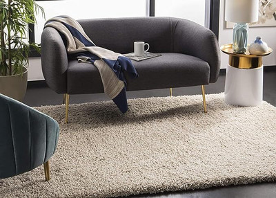 ato 4 ft  X 6 ft Acrylic Carpet(Rectangle, Beige)