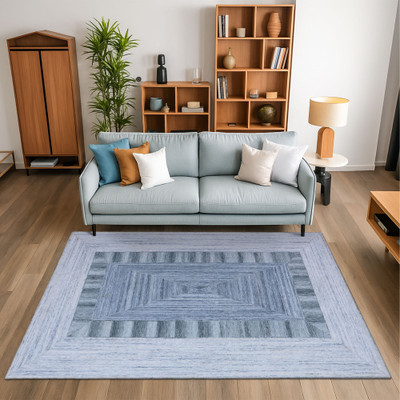 loop and cut 152 cm  X 244 cm Polyester Carpet(Rectangle, Light Blue)