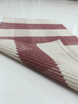 ShardaCarpets Maroon, White Cotton Dhurrie(2 ft,  X 3 ft, Rectangle)