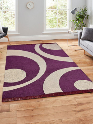 Flipkart SmartBuy Purple Velvet Carpet(5 ft,  X 7 ft, Rectangle)
