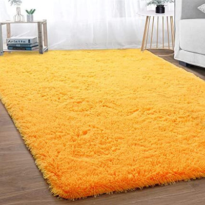 Anabia Yellow Polyester Carpet(3 ft,  X 5 ft, Rectangle)