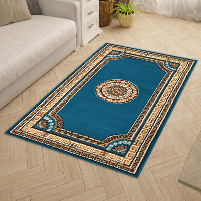 Story@home Blue Polyester Carpet(3 ft,  X 5 ft, Rectangle)