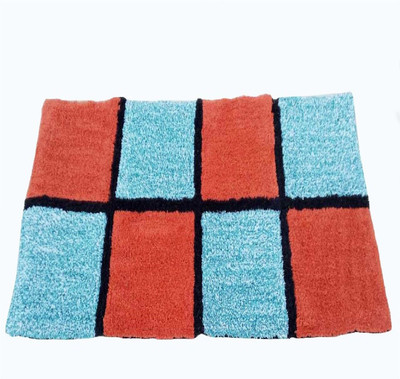 AAZEEM Blue, Red Cotton Runner(2 cm,  X 4 cm, Rectangle)