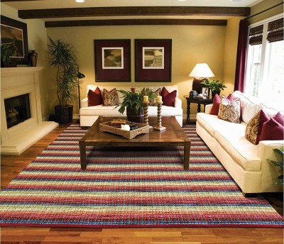 The Home Talk Multicolor Cotton Carpet(7 ft,  X 5 ft, Rectangle)