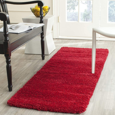RM Handloom Red Polyester Runner(4 cm,  X 2 cm, Rectangle)