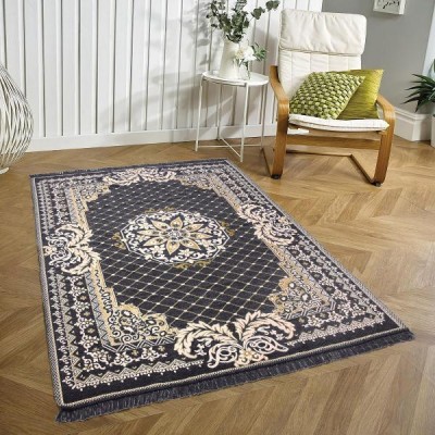 Nirmal Home Black Cotton Carpet(152.4 cm,  X 213.36 cm, Rectangle)