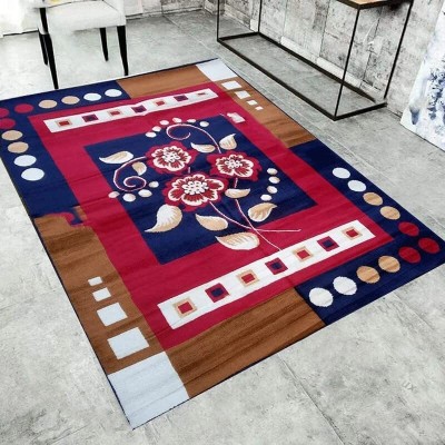 DeyareRugs Blue, Red Polyester Carpet(240 cm,  X 180 cm, Rectangle)