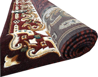 R CARPETS Brown Silk Carpet(6 ft,  X 8 ft, Rectangle)