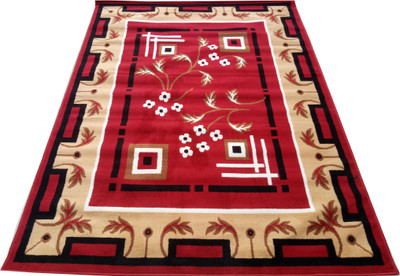 Acarpet Red Acrylic Carpet(4 ft,  X 5 ft, Rectangle)