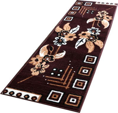The Home Talk Brown Polyester Runner(2 ft,  X 5 ft, Square)