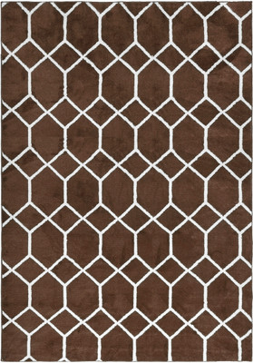 Saral Home Brown Polyester Carpet(150 cm,  X 210 cm, Rectangle)