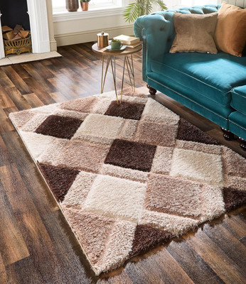 RM Handloom Beige, Brown Polyester Carpet(5 ft,  X 3 ft, Rectangle)