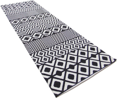 MDZ Black Cotton Runner(2 ft,  X 7 ft, Rectangle)