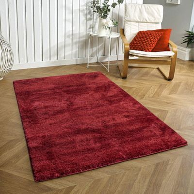 Ra handloom carpet Maroon Polyester Carpet(120 cm,  X 180 cm, Rectangle)