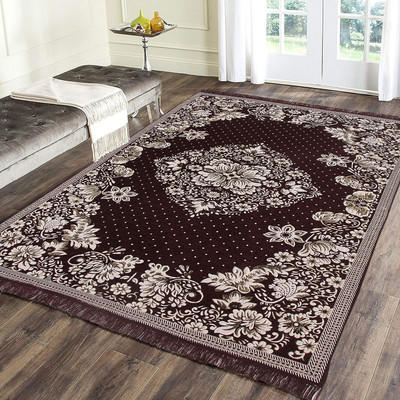 Zesture Brown Chenille Carpet(3 ft,  X 2 ft, Rectangle)
