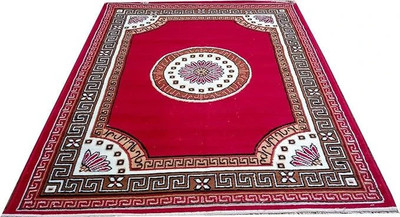 AlishaCarpet Red Acrylic Carpet(5 cm,  X 7 cm, Rectangle)