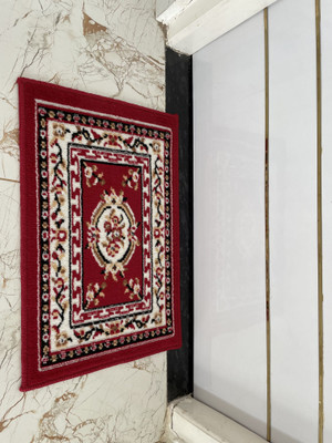 HR CARPET Red Acrylic Runner(40 cm,  X 60 cm, Rectangle)