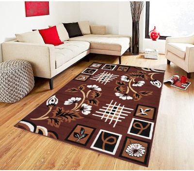Acarpet Brown Acrylic Carpet(5 ft,  X 7 ft, Rectangle)