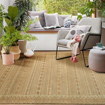 Rugs TV Beige Cotton Carpet(4 ft,  X 6 ft, Rectangle)