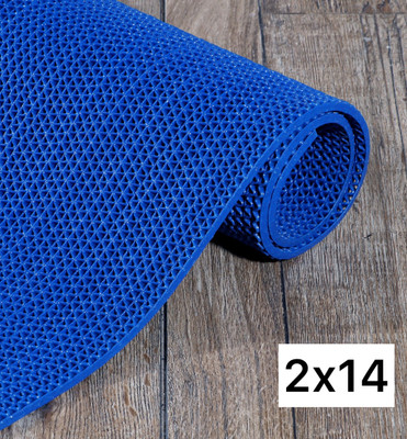 Kuku Home Rubber Door & Floor Mat(Blue, Free)