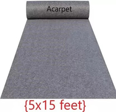 Acarpet Grey Synthetic Carpet(5 ft,  X 15 ft, Rectangle)