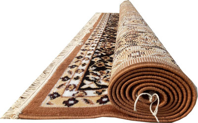 R CARPETS Gold Silk Carpet(6 ft,  X 8 ft, Rectangle)