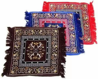 GoodRisk Multicolor Velvet Carpet(2 ft,  X 2 ft, Square)