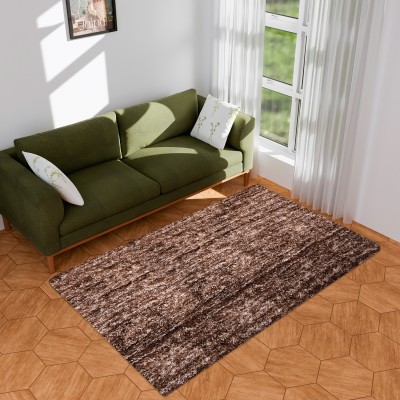 KUBER INDUSTRIES Brown Velvet Carpet(91 cm,  X 152 cm, Rectangle)