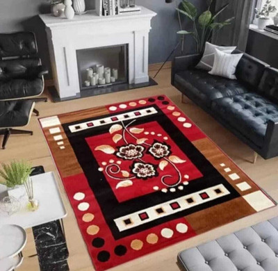 Samjeeda Handloom carpets Red Acrylic Carpet(150 cm,  X 210 cm, Rectangle)