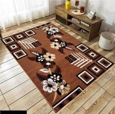 Samjeeda Handloom carpets Gold Acrylic Carpet(90 cm,  X 150 cm, Rectangle)