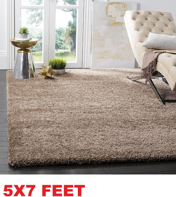 KAYNAT CARPET Gold, Beige Polyester Carpet(150 cm,  X 210 cm, Rectangle)