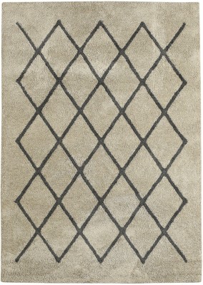 Saral Home Beige Cotton Carpet(4 cm,  X 6 cm, Rectangle)