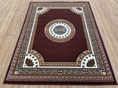 TAHNOORCARPET Brown Acrylic Carpet(150 cm,  X 210 cm, Rectangle)