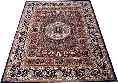 HASSANCARPETS 6 cm  X 8 cm Acrylic Carpet(Rectangle, Blue)