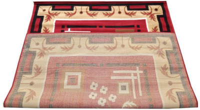 Zamarug 150 cm  X 210 cm Polyester Carpet(Rectangle, Red)
