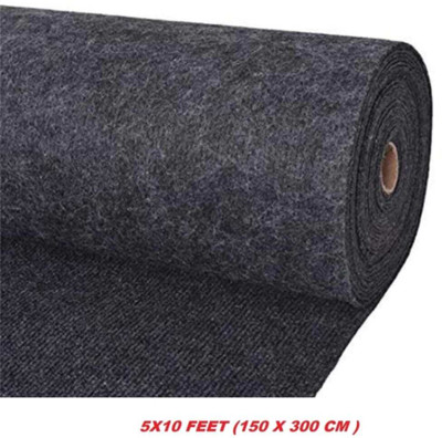 Ra handloom carpet Black Synthetic Carpet(152 cm,  X 304 cm, Rectangle)