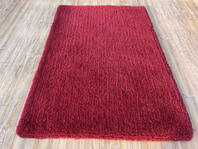 Shag Weaving Carpet 120 cm  X 180 cm Polyester Carpet(Rectangle, Maroon)