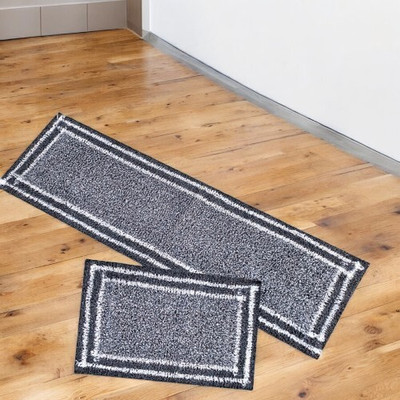 ROUSN Grey Cotton Carpet(40 cm,  X 120 cm, Rectangle)