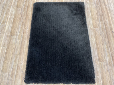 HR CARPET Black Polyester Carpet(60 cm,  X 120 cm, Rectangle)