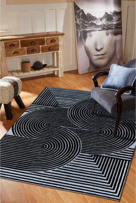 MODEFE Black Nylon Carpet(152 cm,  X 213 cm, Rectangle)