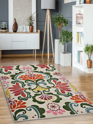 Saral Home White Cotton Carpet(4 ft,  X 6 ft, Rectangle)