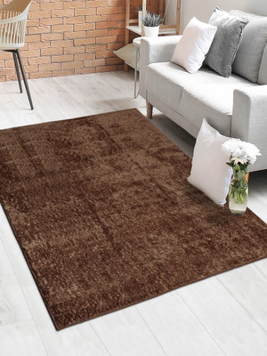 Saral Home Brown Polyester Carpet(150 cm,  X 210 cm, Rectangle)