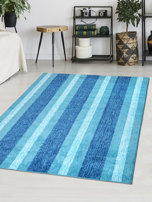 Saral Home Blue Polyester Carpet(180 cm,  X 270 cm, Rectangle)