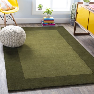 Surya Living Green Wool Carpet(5 ft,  X 8 ft, Rectangle)