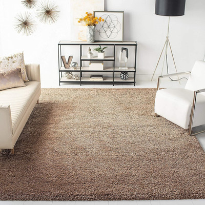 Acarpet Beige Polyester Carpet(4 cm,  X 6 cm, Rectangle)