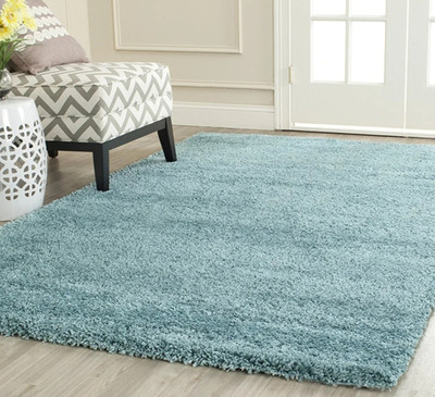 RM Handloom Blue Polyester Carpet(121.92 cm,  X 182.88 cm, Rectangle)