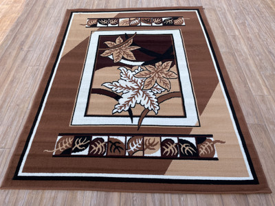 HR CARPET 3 ft.  X 5 ft. Acrylic Carpet(Rectangle, Gold, White)